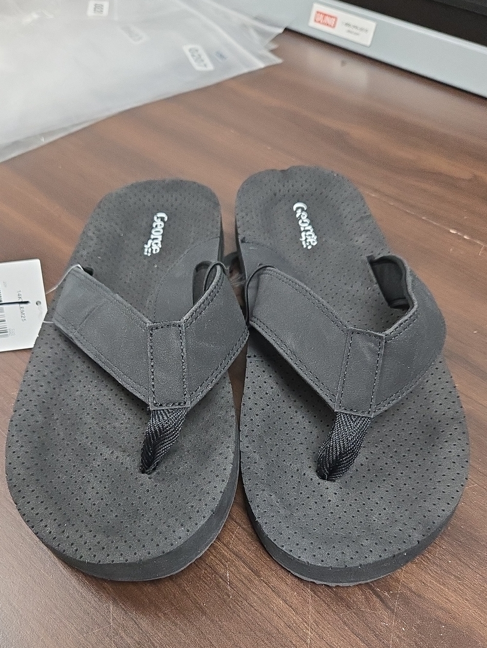 George Size 9 Black Thong Style Flip Flop Sandal